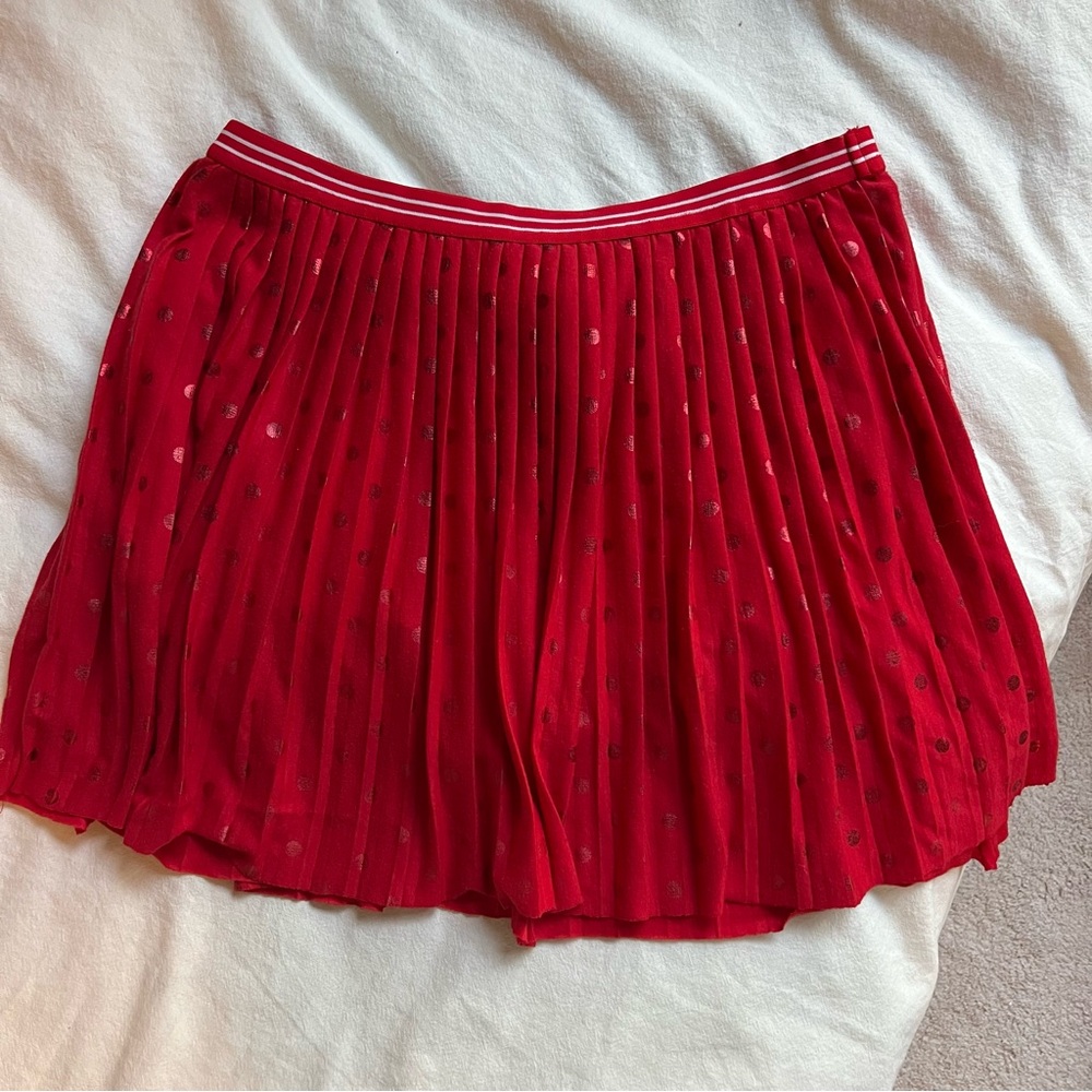 Justice Red Pleated Skater Skirt